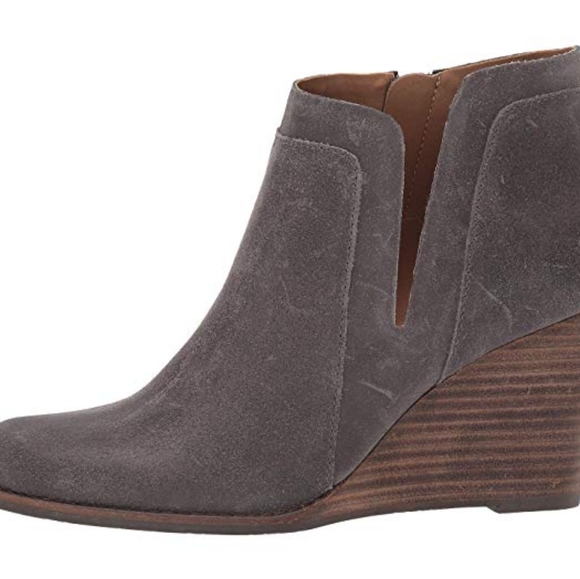 Lucky Brand Gray Grey Booties Suede - Picture 4 of 7